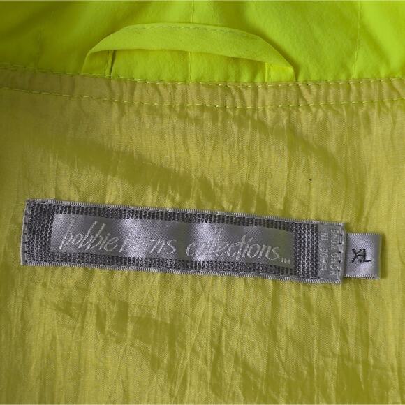 Vintage Neon Yellow Ski Jacket Bobbie Burns Size XL Removable Shoulder Pads - Picture 11 of 14